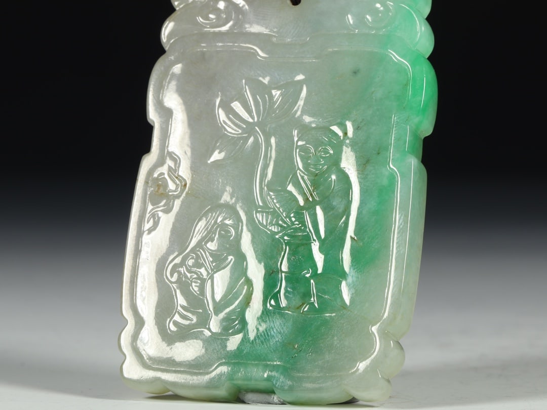 An Exquisite Jadeite Figure Pattern Brand - 6