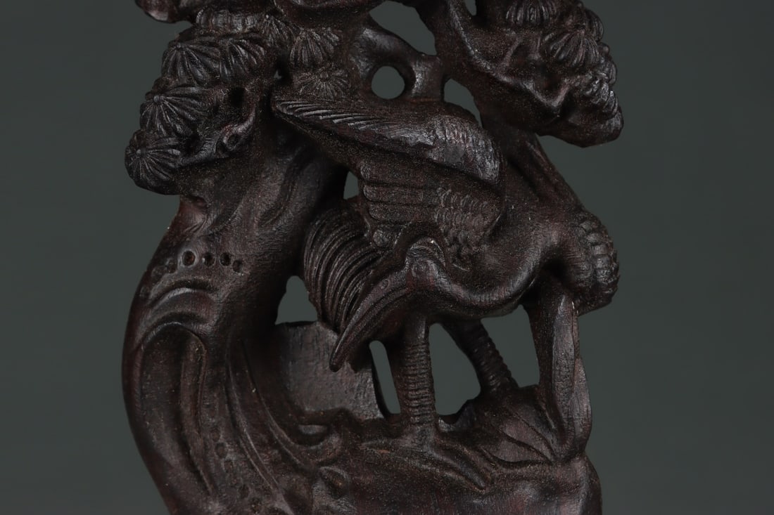 An Exquisite Eaglewood Pine and Crane Pattern Ornament - 4