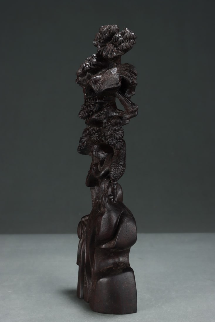 An Exquisite Eaglewood Pine and Crane Pattern Ornament - 6