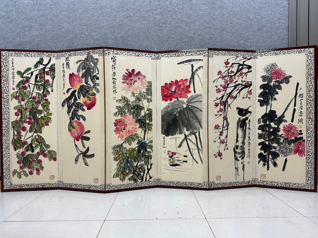 An Fabulous Chinese Ink Flower By Paper: An Fabulous Chinese Ink Flower By Paper Qi baishi Without frame Size:35cmx105cmx6 (The Dimensions Of All Batches Are Manually Measured.If You Need More Detailed Information, Please Contact Our Custome
