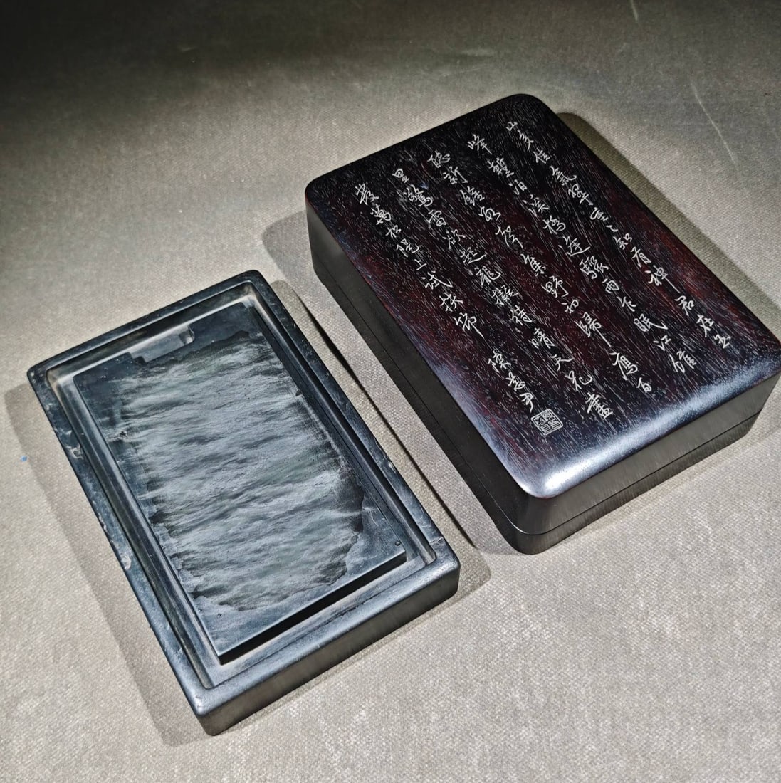 An Exquisite with poem Inkstone - 3