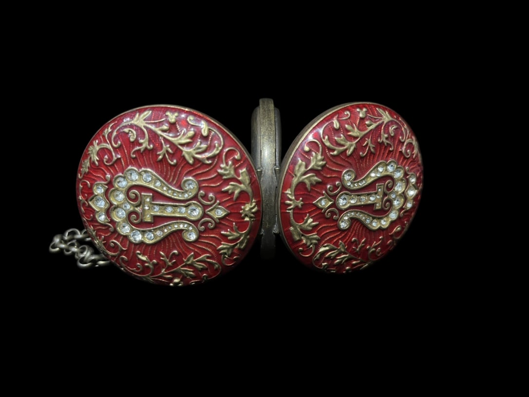 An Exquisite Bronze Lotus Pattern Pocket watch - 4
