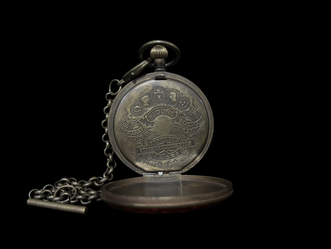 An Exquisite Bronze Lotus Pattern Pocket watch - 6