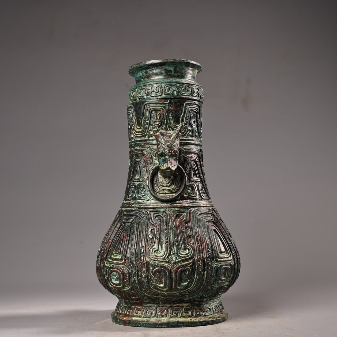 An Exquisite Bronze Double-Ears Vase - 3