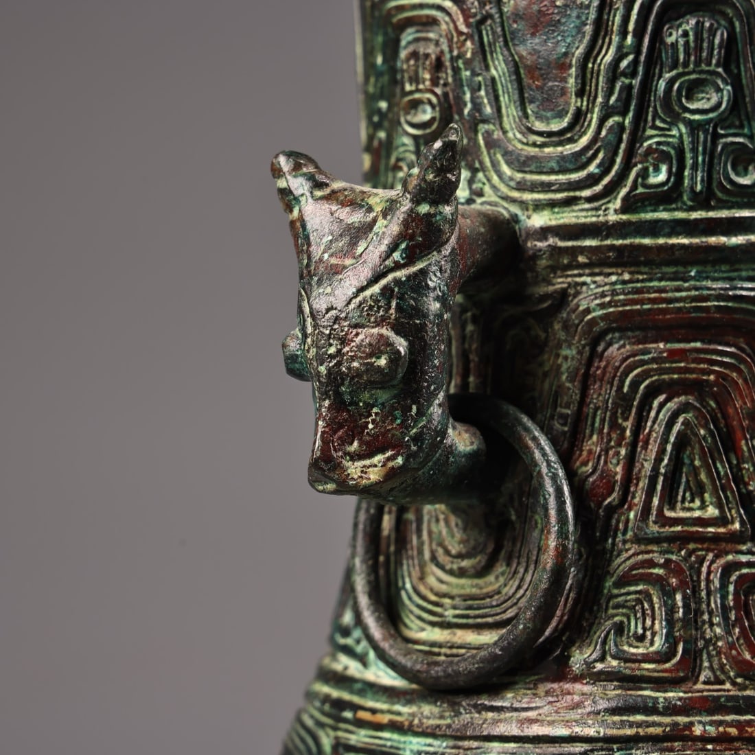 An Exquisite Bronze Double-Ears Vase - 9