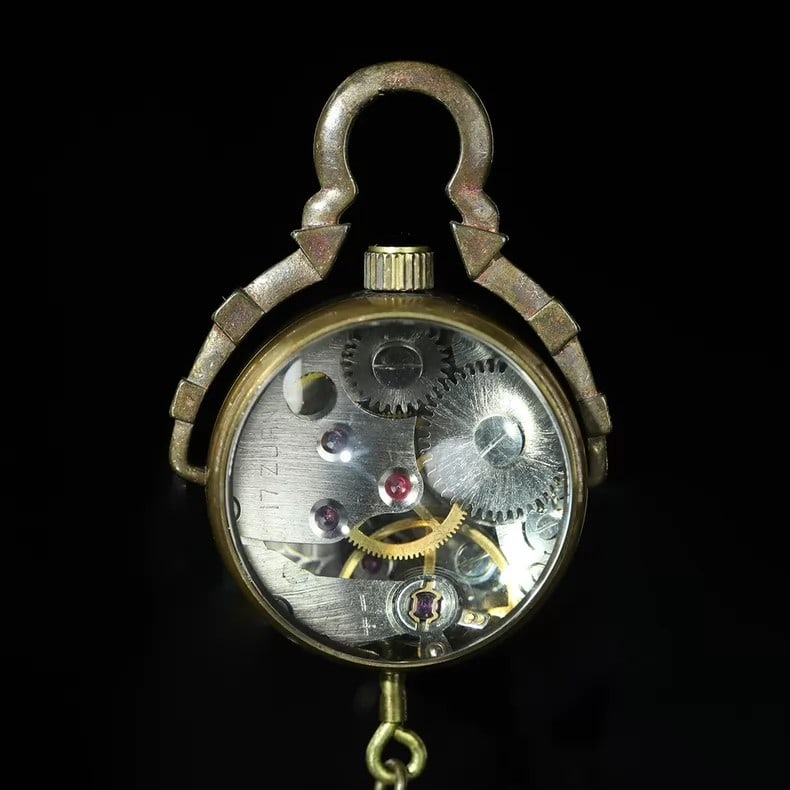 A beautiful crystal ball mechanical pocket watch - 5