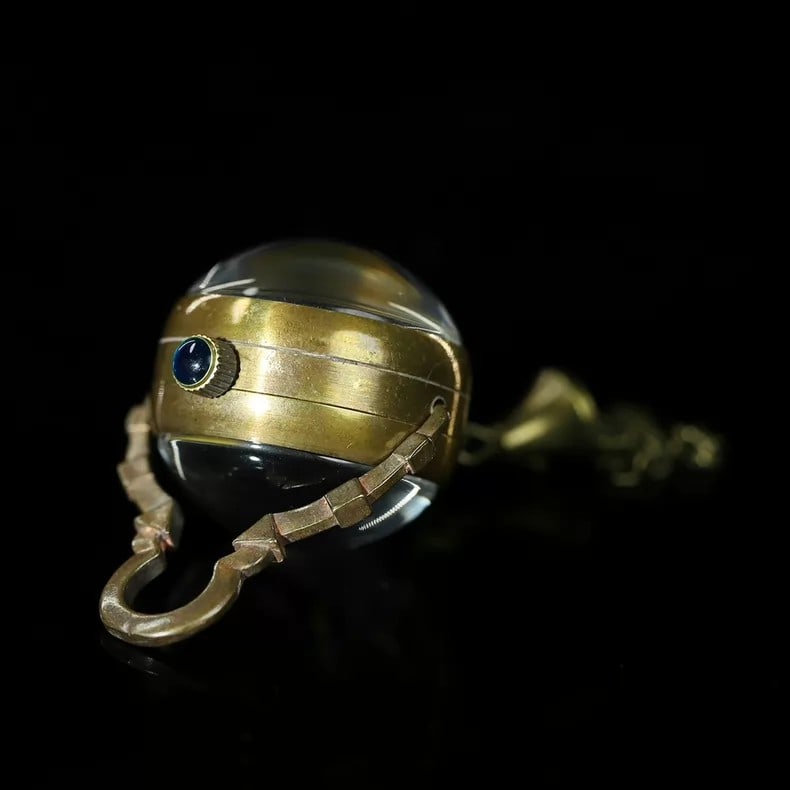 A beautiful crystal ball mechanical pocket watch - 7