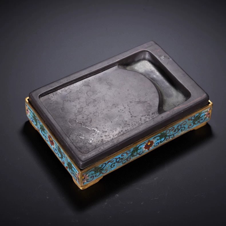 A beautiful Qing Dynasty cloisonne rectangular inkstone - 4