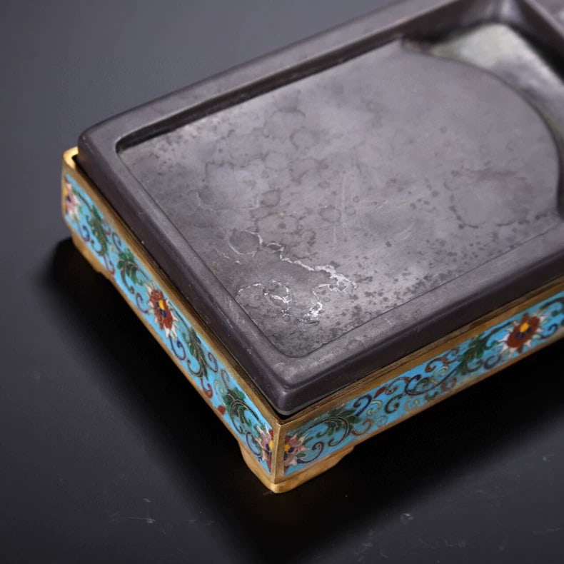 A beautiful Qing Dynasty cloisonne rectangular inkstone - 6