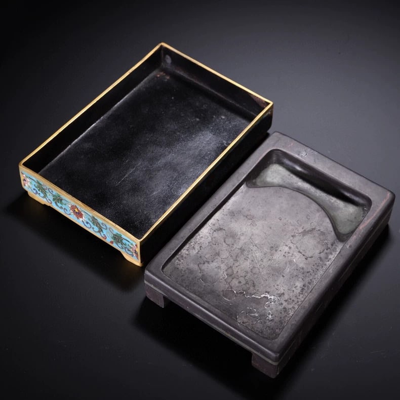 A beautiful Qing Dynasty cloisonne rectangular inkstone - 7