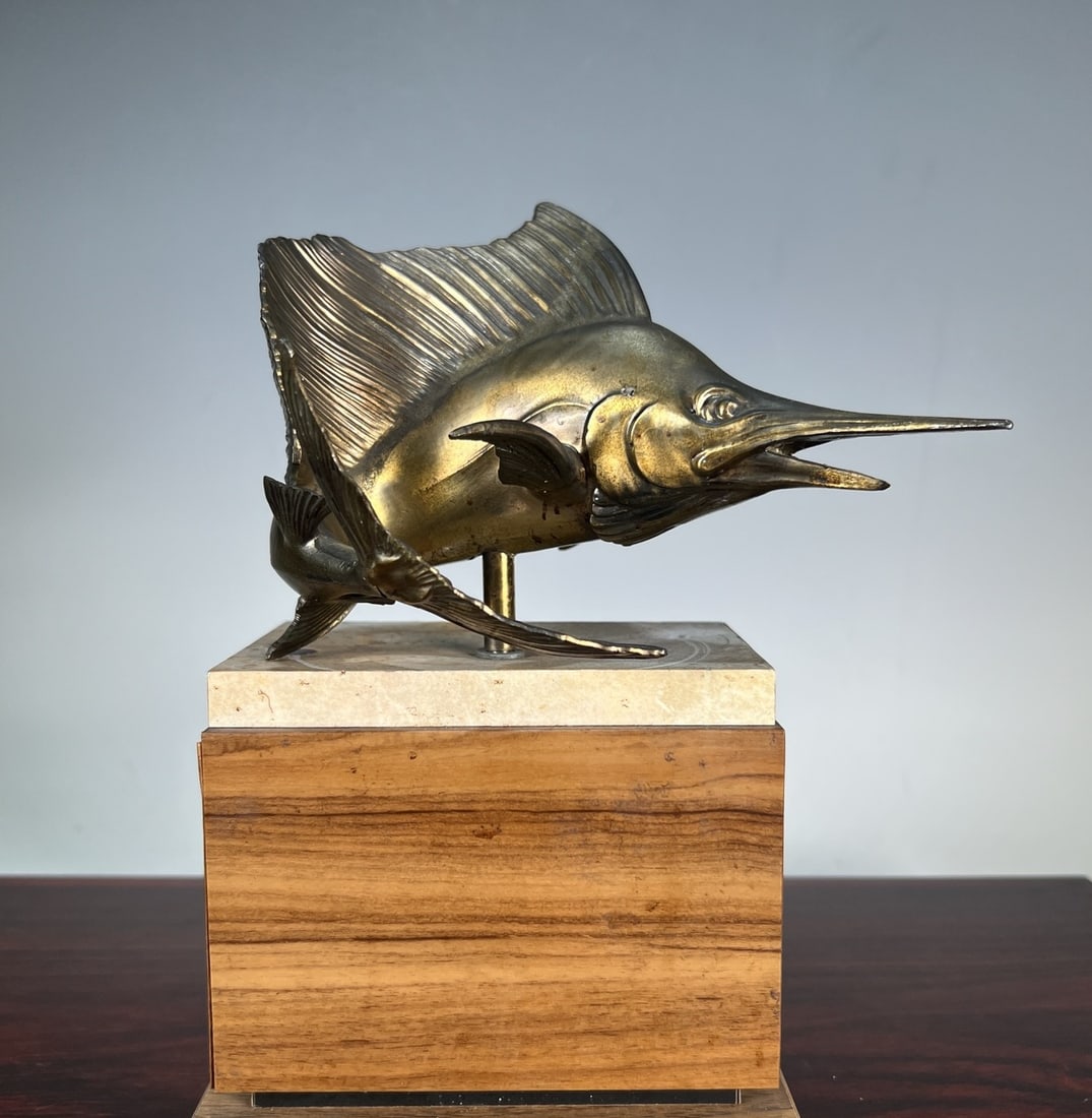 A fine bronze artwork of swordfish (1 of 9)