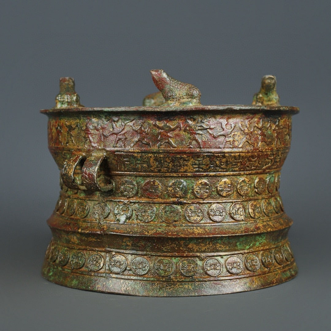 A fine Western Zhou bronze frog drum - 3