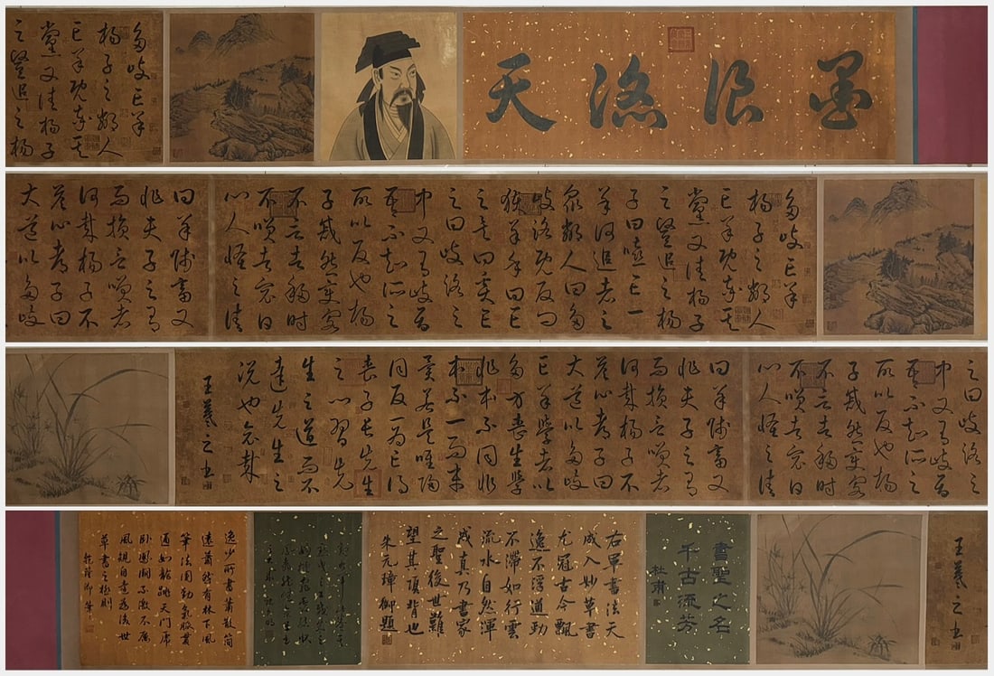 A beautiful paper calligraphy painting by Wang Xizhi: Wang Xizhi's calligraphy painting on paper SIZE: 830x45cm (The Dimensions Of All Batches Are Manually Measured.If You Need More Detailed Information, Please Contact Our Customer Service Before Bidding