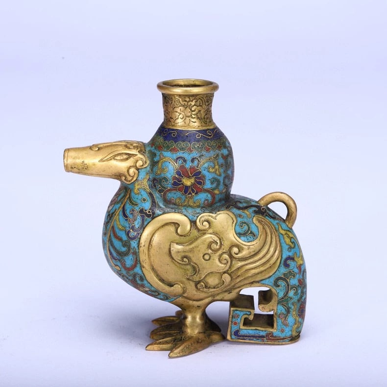 A beautiful Qing Dynasty cloisonne duck ornament (1 of 9)