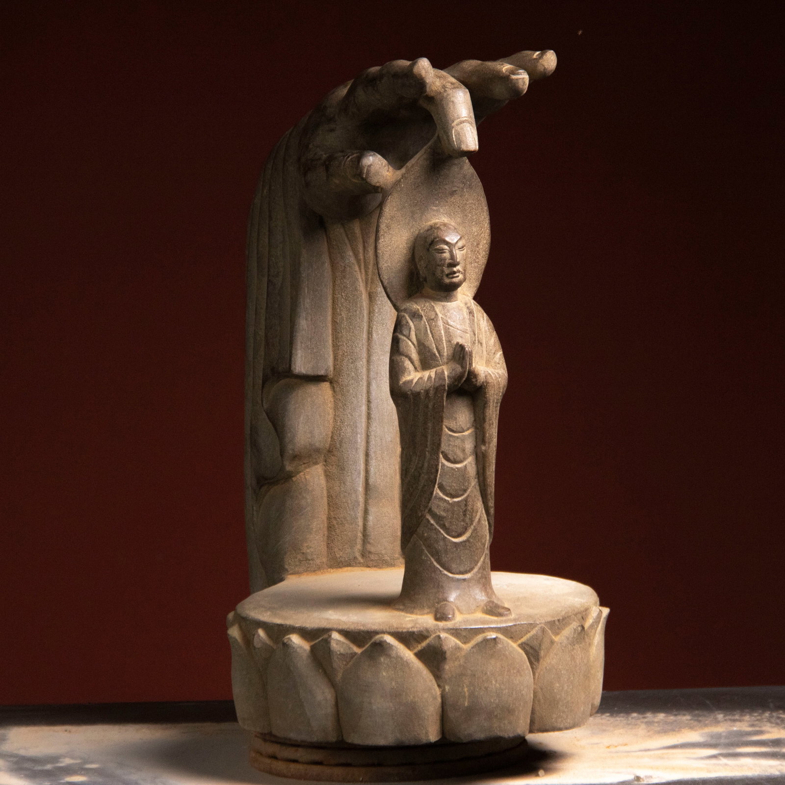 A fine Han Dynasty bluestone Buddha statue - 8