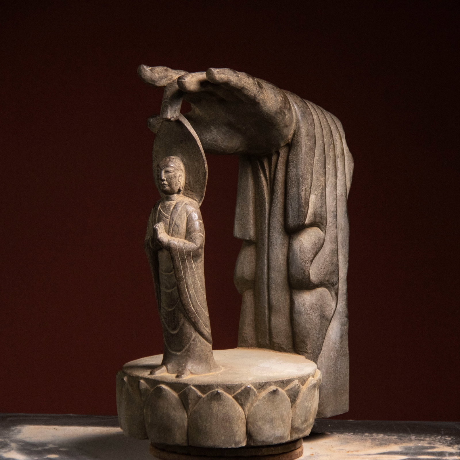 A fine Han Dynasty bluestone Buddha statue - 9