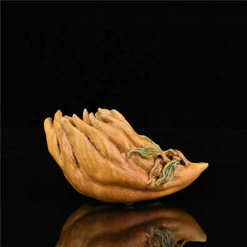 A fine Qing Dynasty Qianlong glue yellow-glazed Fushou brush washer: Qing Dynasty Qianlong Period Glue Yellow-Glazed Fushou Brush Washer SIZE: 8x15cm (The Dimensions Of All Batches Are Manually Measured.If You Need More Detailed Information, Please Contact Our Customer