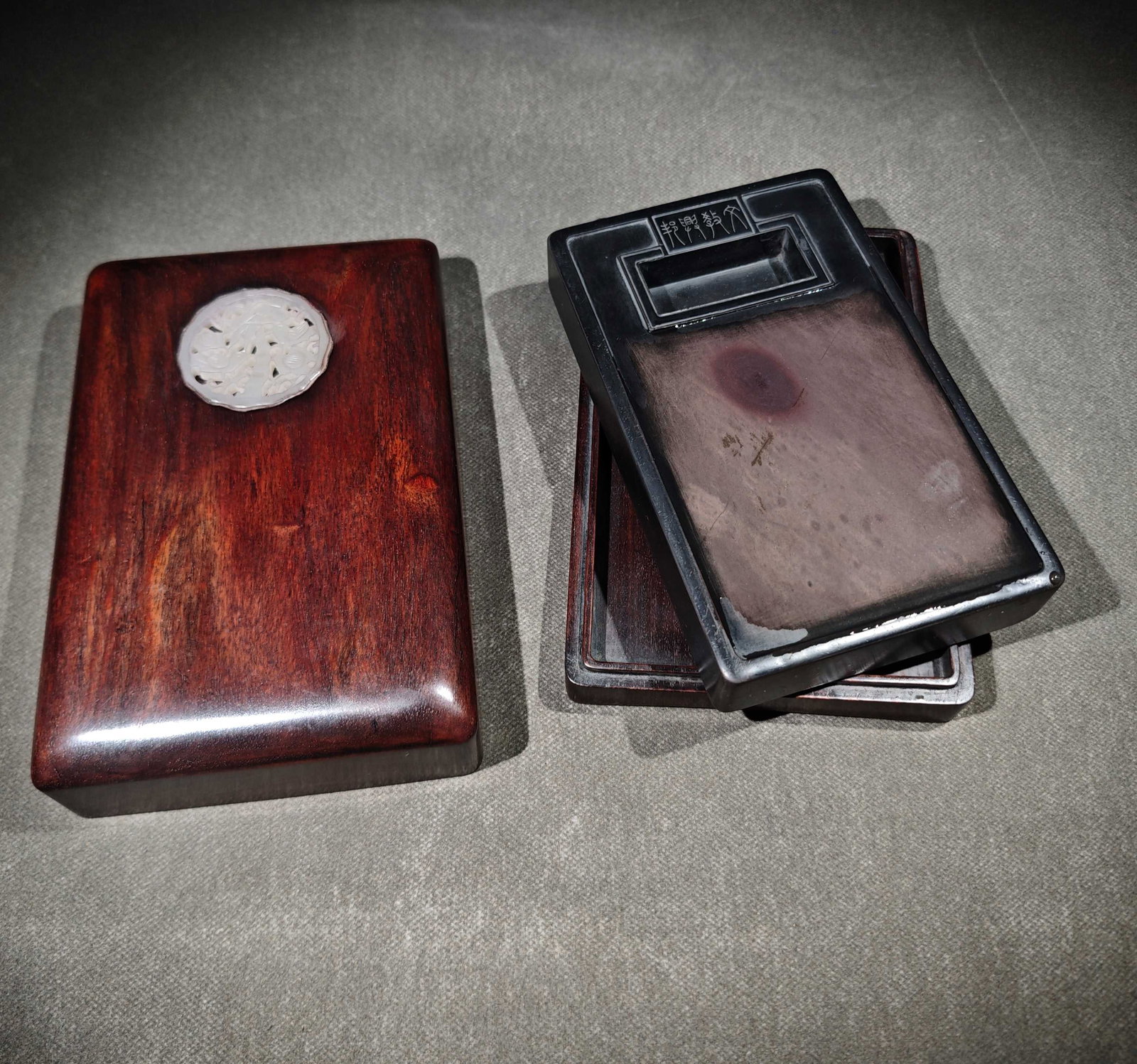 An Exquisite with poem Inkstone - 2