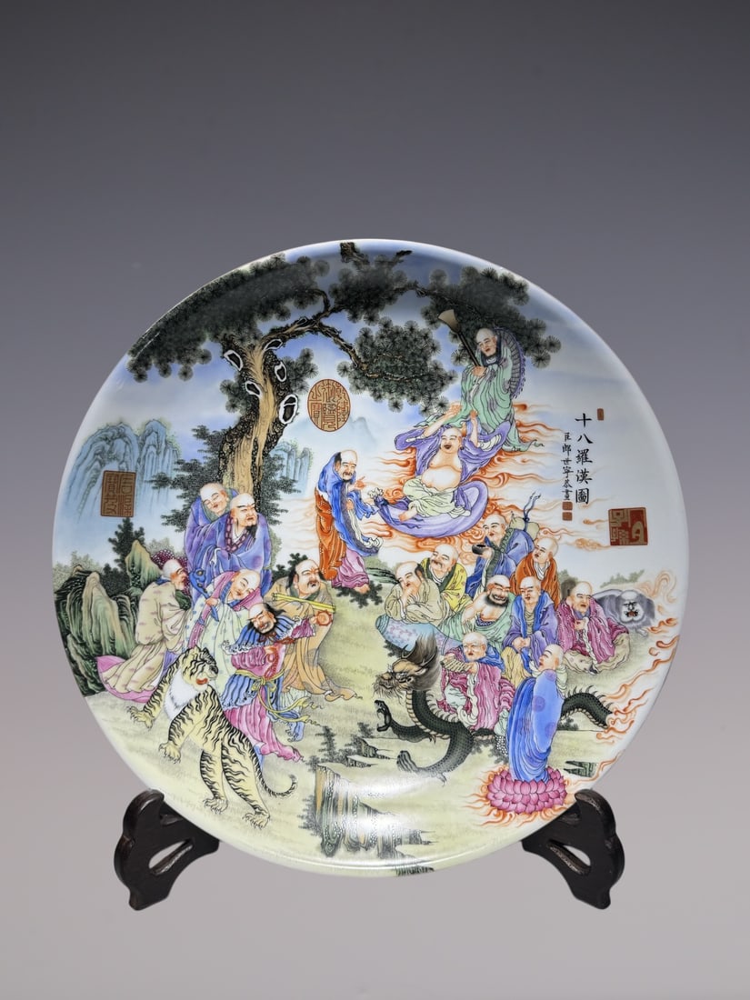 An Exquisite Enamel Character and Story Pattern Plate: An Exquisite Enamel Character and Story Pattern Plate Qing Dynasty, China Qianlong Four-character Mark Size:51cm (The Dimensions Of All Batches Are Manually Measured.If You Need More Detailed Informat