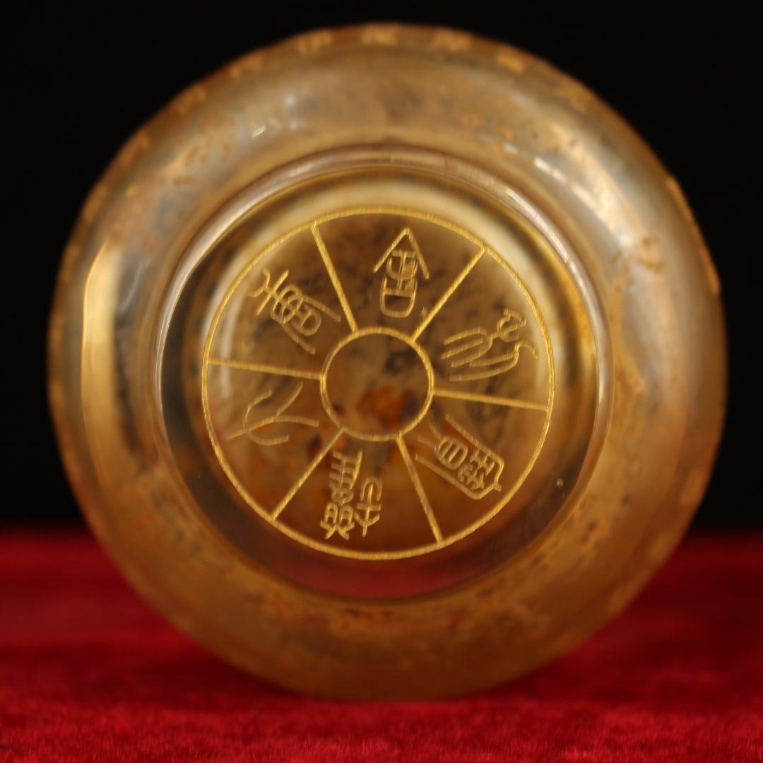 An Exquisite Crystal Painted Gold With Scriptures Jar - 9