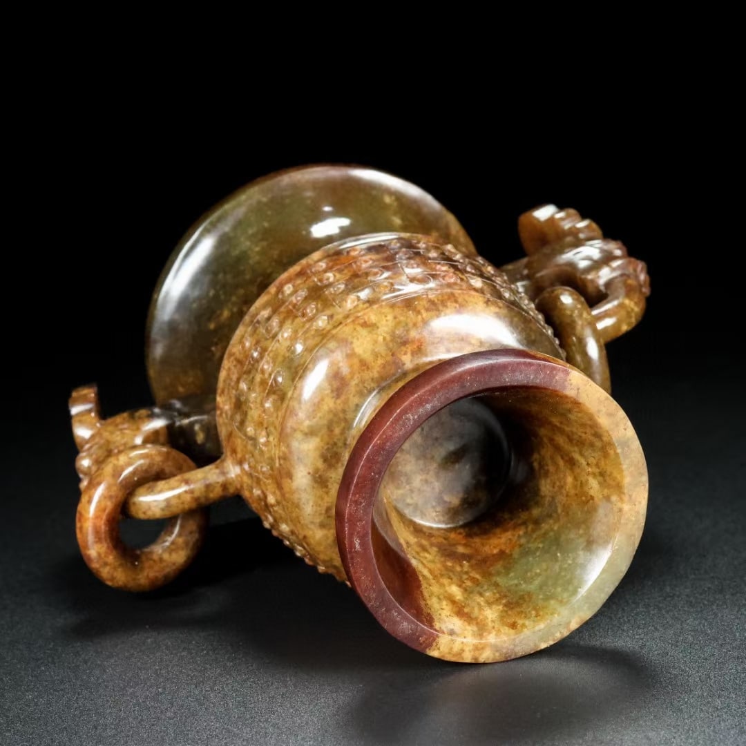 An Exquisite White Jade Double-Ears Goblet - 9