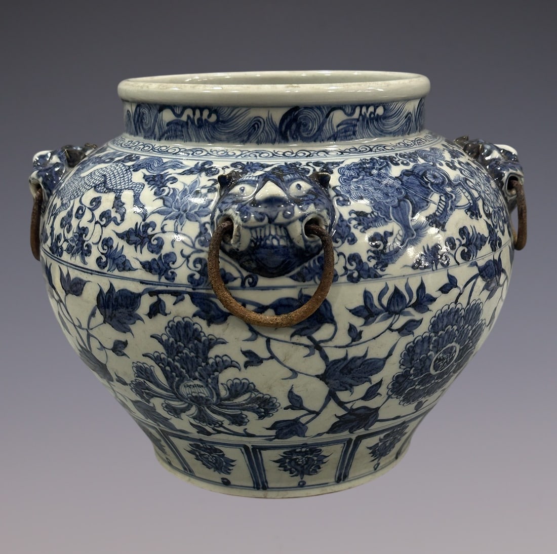 An Exquisite Blue and White Lotus Pattern Kylin Pattern Jar - 5