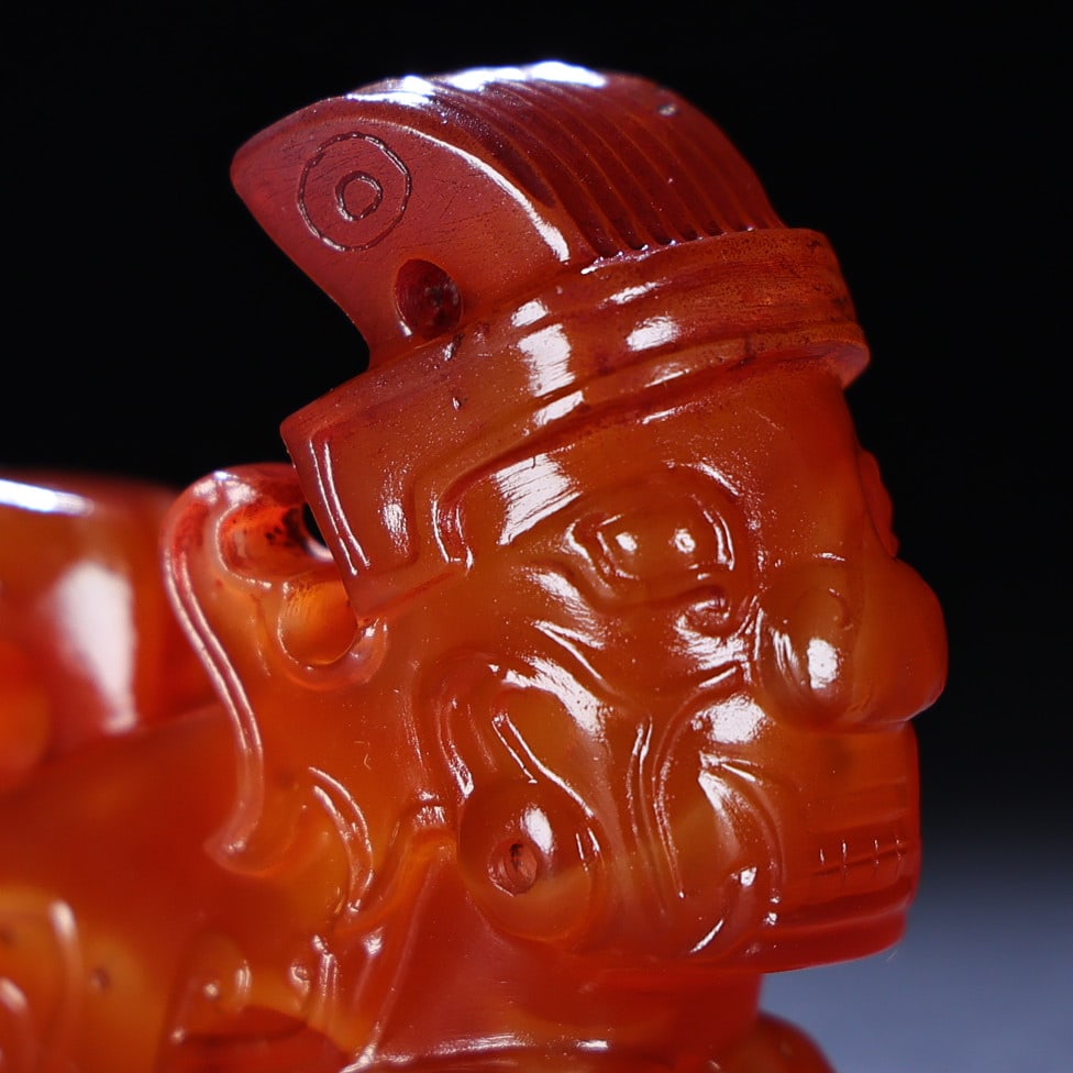 An Exquisite Agate Figure Hand Piece - 3