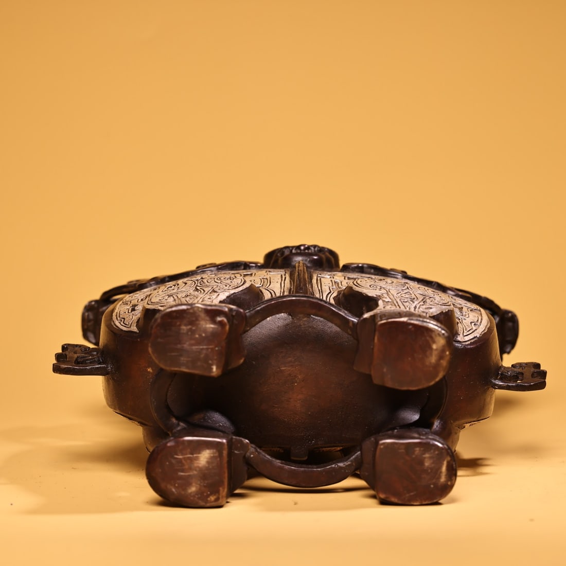 An Exquisite Silver Bronze Double-Ears Censer - 9