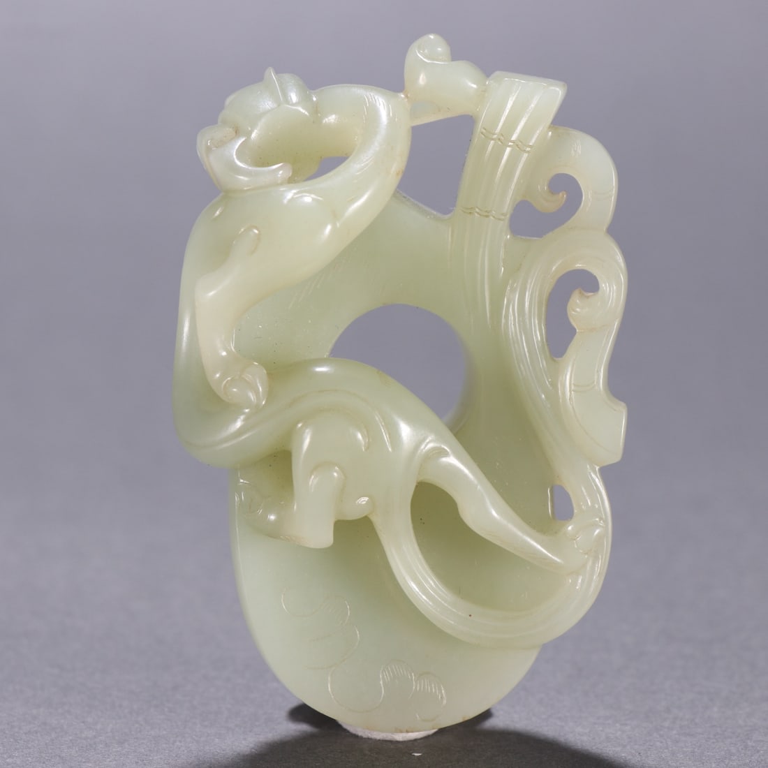 An Exquisite White Jade Chi-Dragon Pattern Pendant - 5
