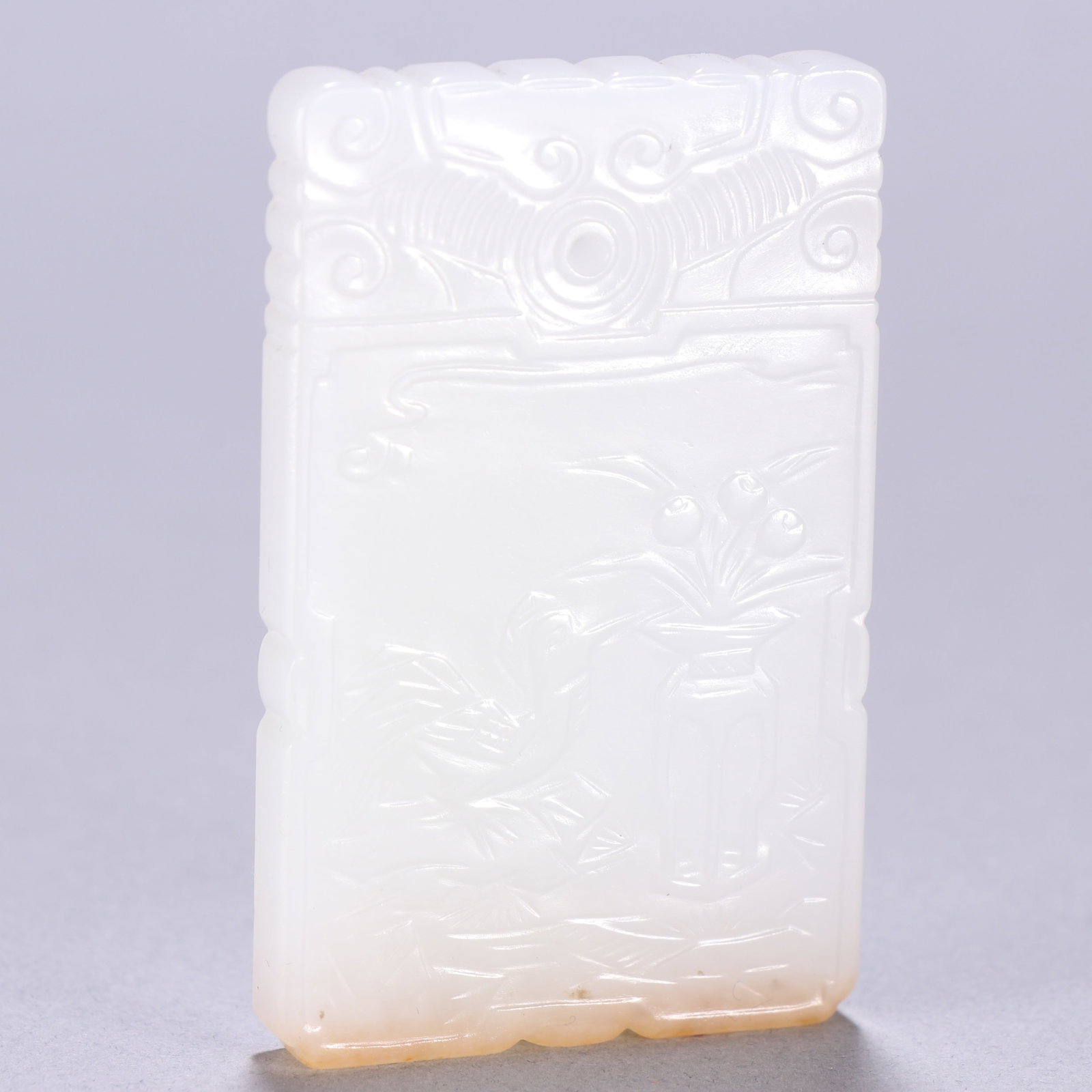 An Exquisite White Jade Flower and Fruit Pattern Brand - 2