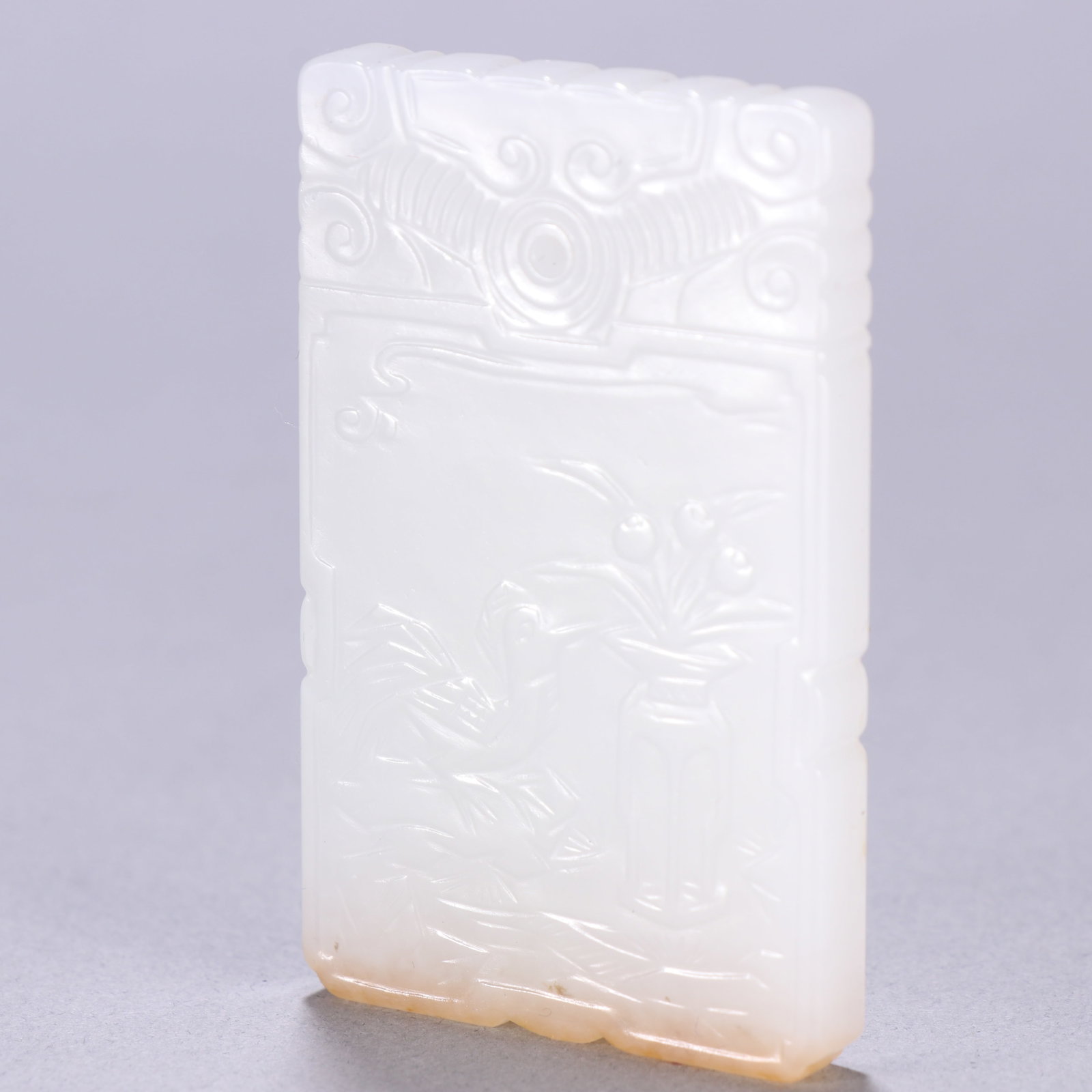 An Exquisite White Jade Flower and Fruit Pattern Brand - 3