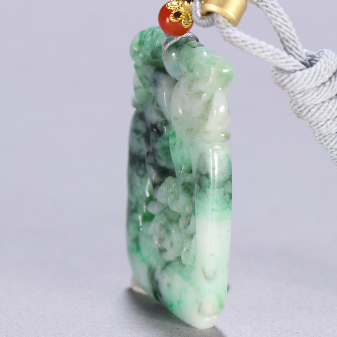 An Exquisite Jadeite Lion Pattern Brand - 4
