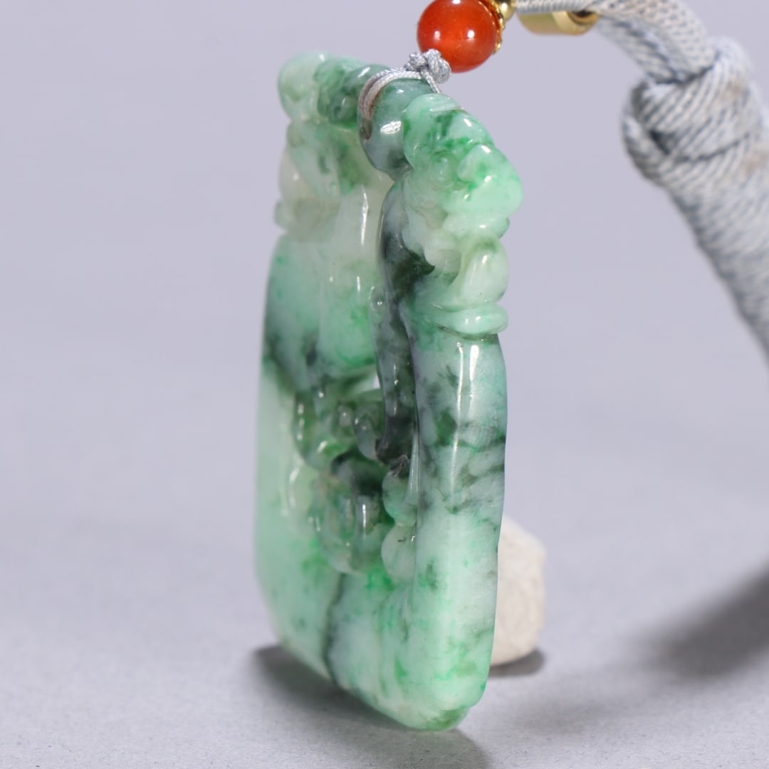 An Exquisite Jadeite Lion Pattern Brand - 7