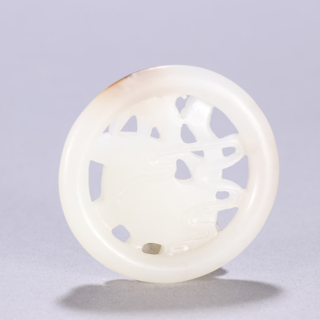 An Exquisite White Jade Crane Pattern Ornament - 5