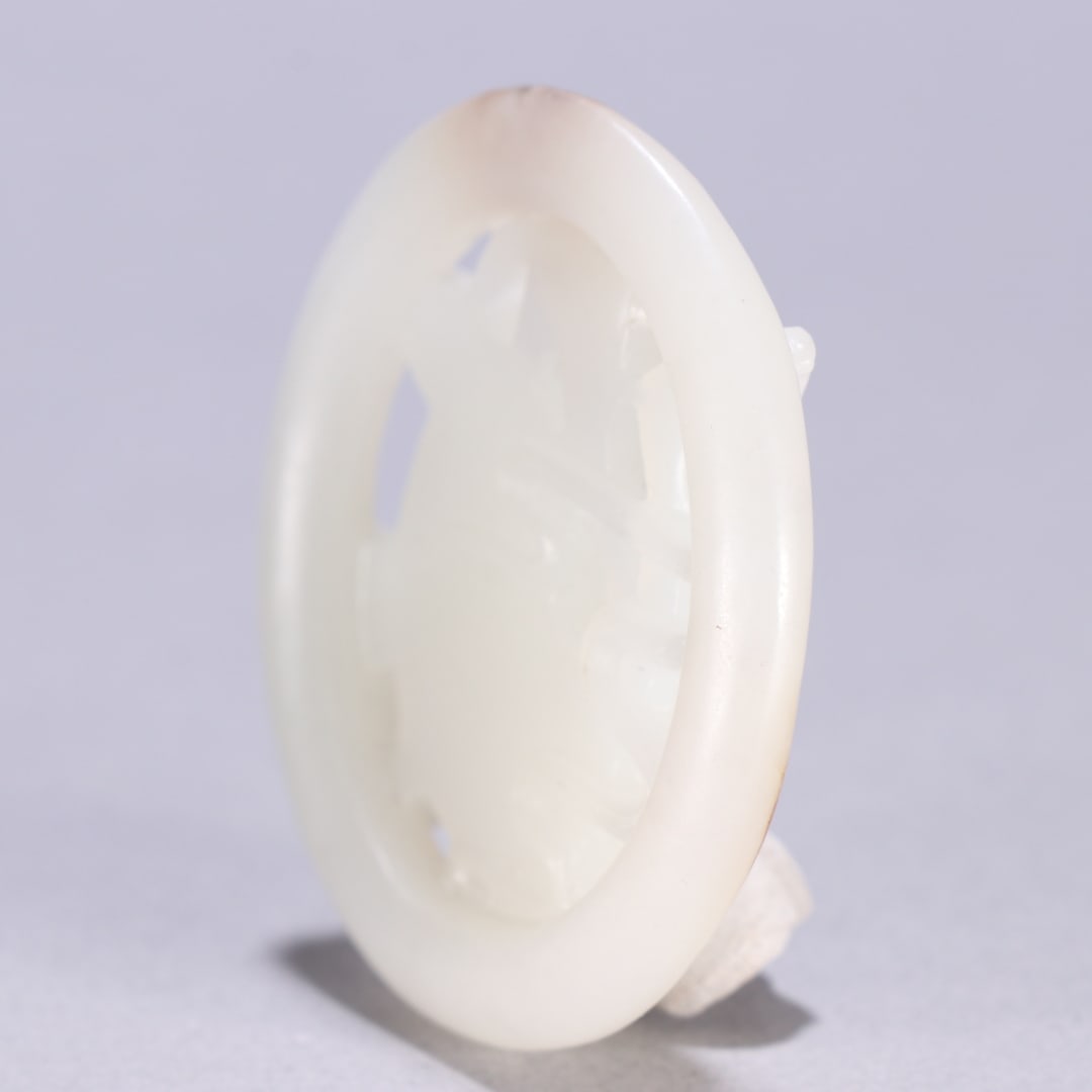 An Exquisite White Jade Crane Pattern Ornament - 7