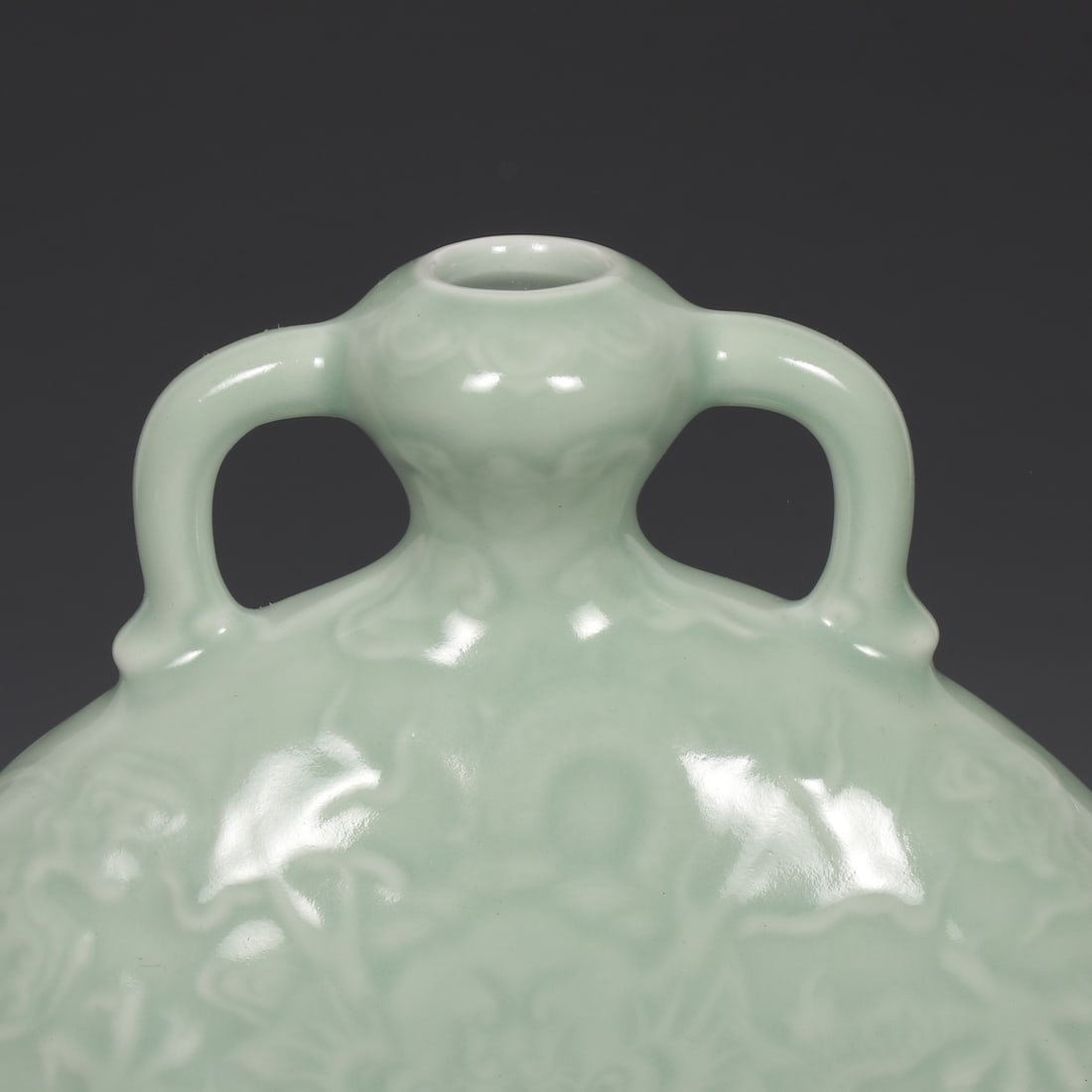 An Exquisite Celadon Glazed Dragon Pattern Double-Ears Vase - 3