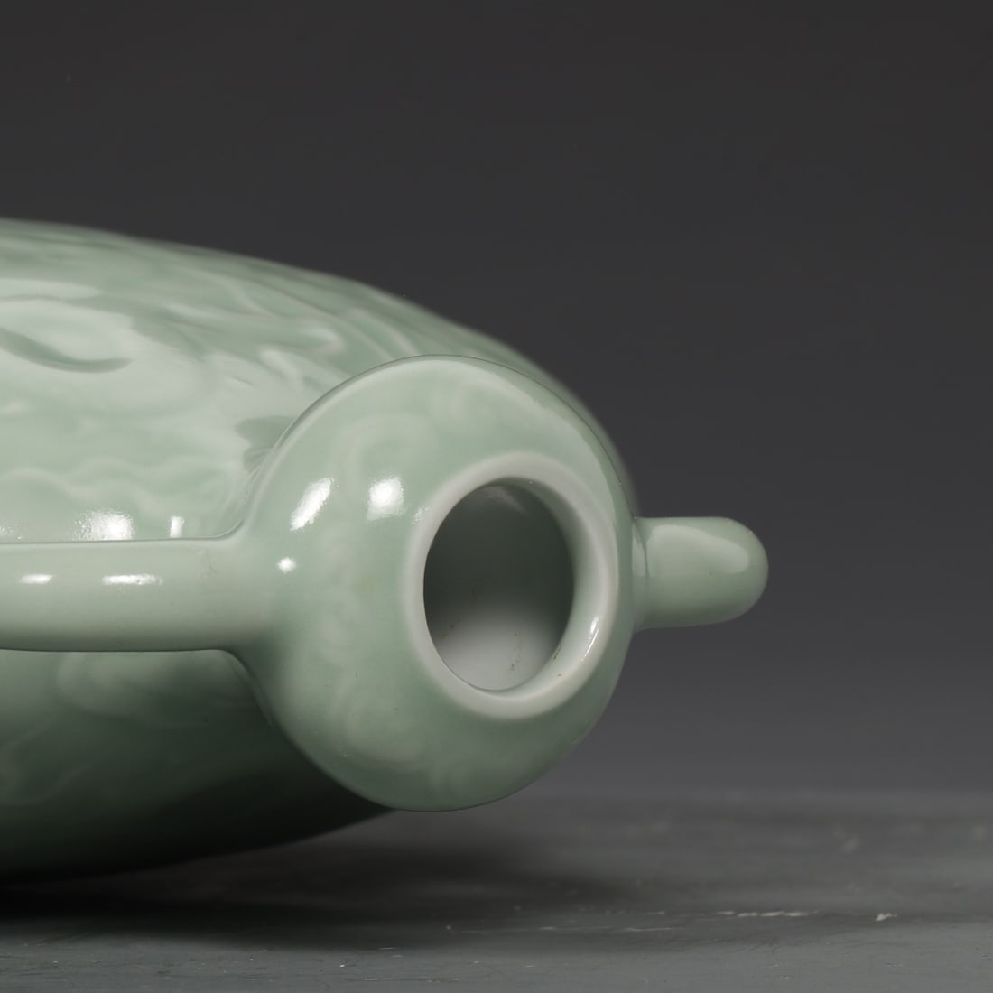 An Exquisite Celadon Glazed Dragon Pattern Double-Ears Vase - 8