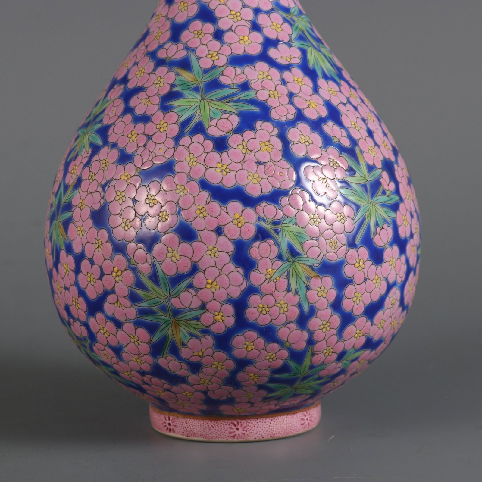 An Exquisite Famille-Rose Flower Pattern Bamboo Pattern Vase - 5