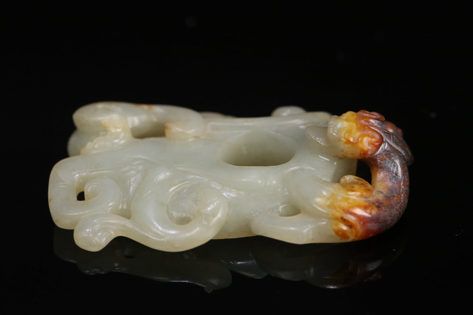 An Exquisite White Jade Chi-Dragon Pattern Pendant - 4