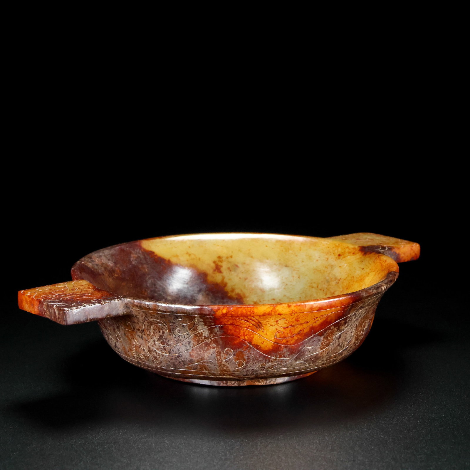 An Exquisite White Jade Dragon Phoenix Pattern Bowl - 4
