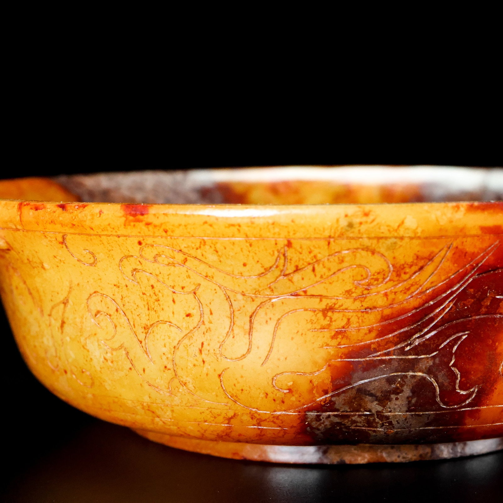 An Exquisite White Jade Dragon Phoenix Pattern Bowl - 7