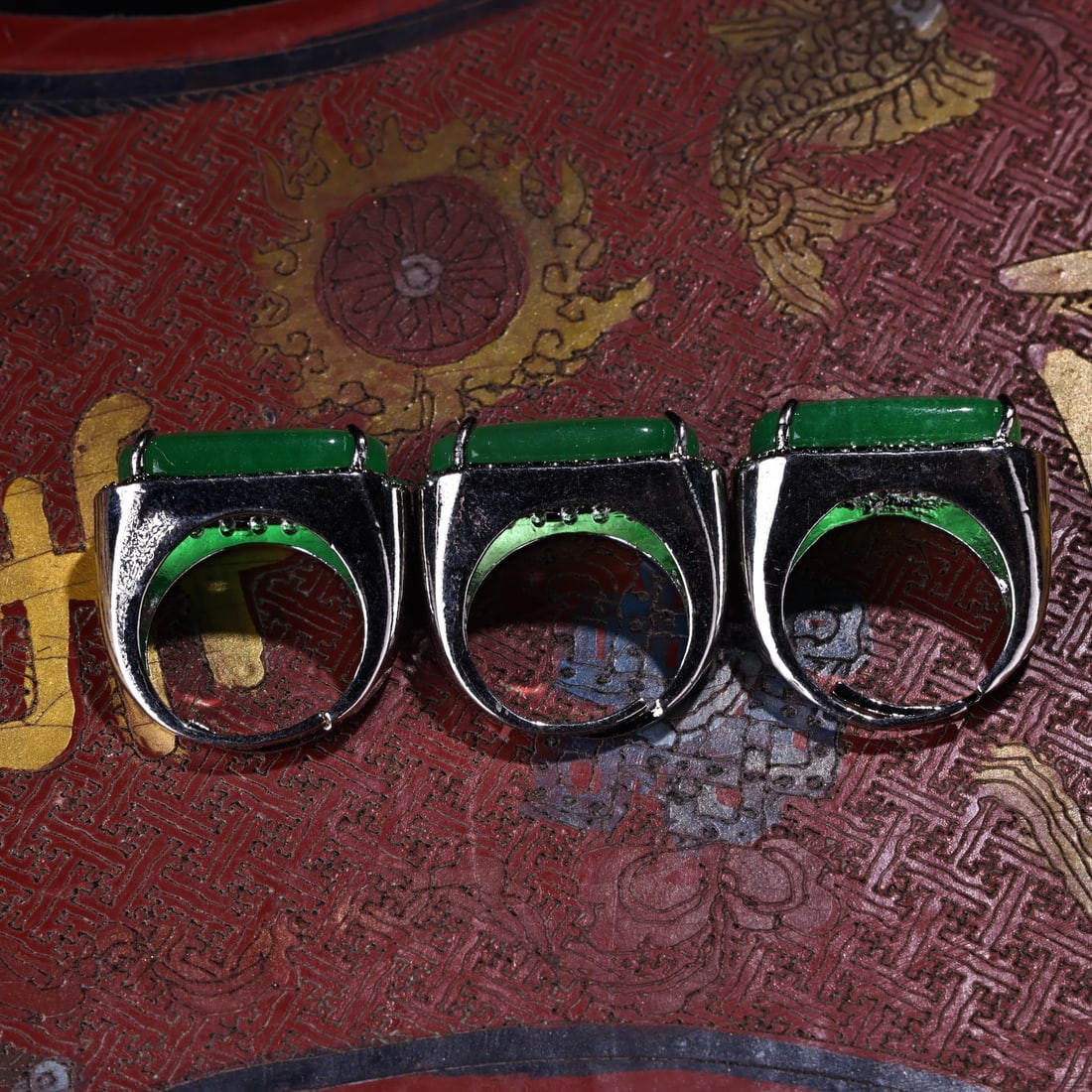 A Set of Fine Jadeite Ring - 8