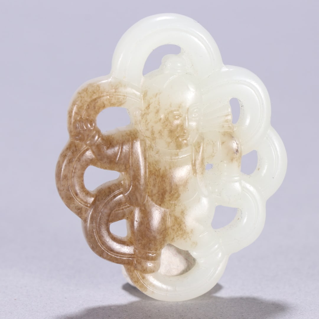 An Exquisite White Jade Figure Pattern Ornament - 2