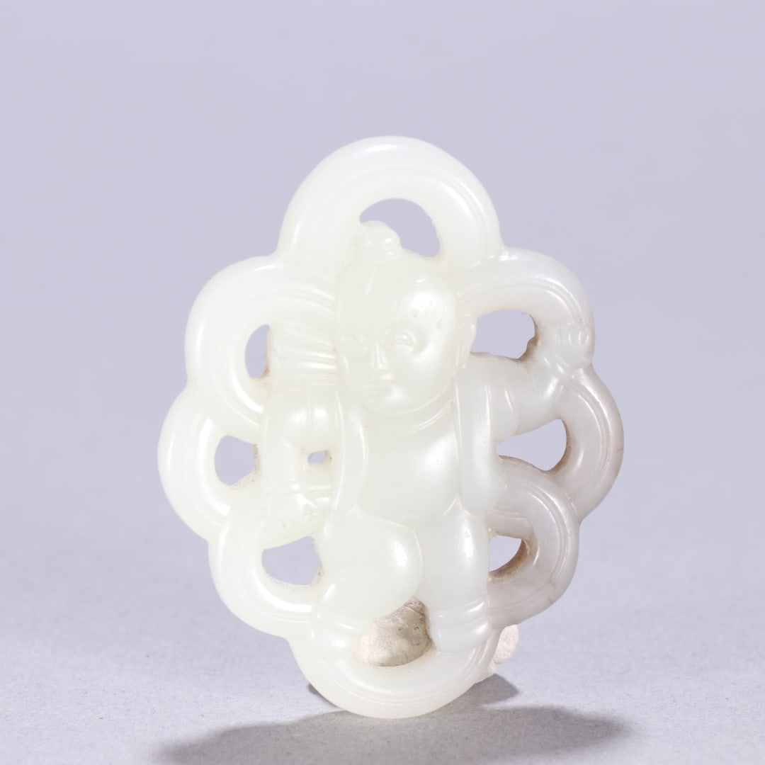An Exquisite White Jade Figure Pattern Ornament - 5