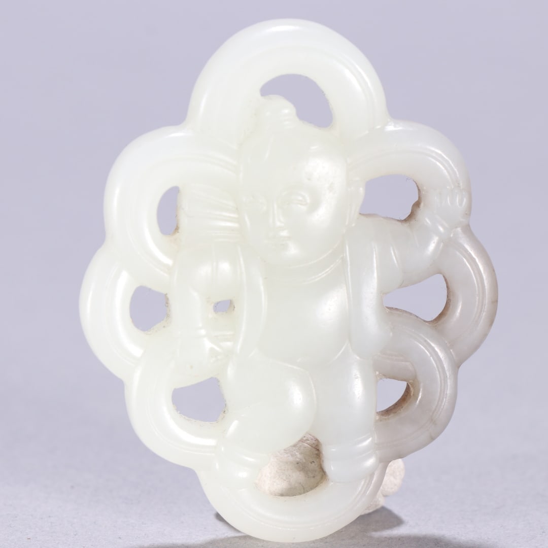 An Exquisite White Jade Figure Pattern Ornament - 6