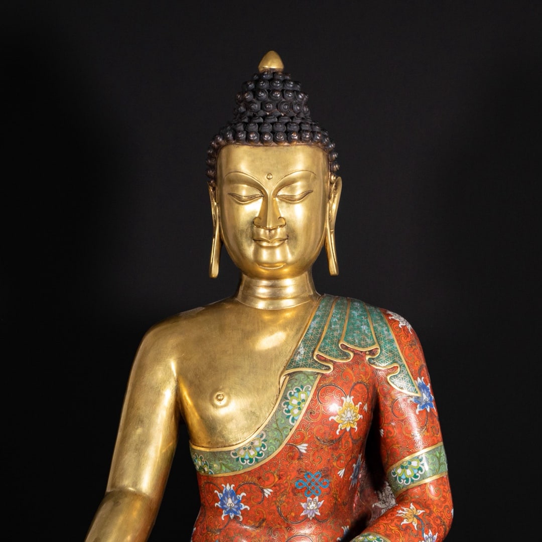 An Exquisite Cloisonne Buddha Statue - 2