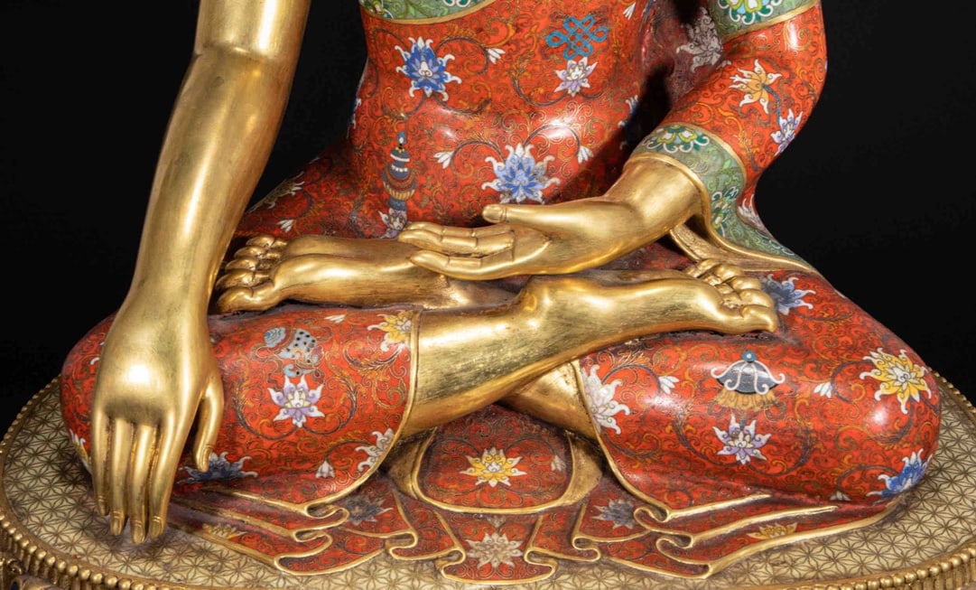 An Exquisite Cloisonne Buddha Statue - 3