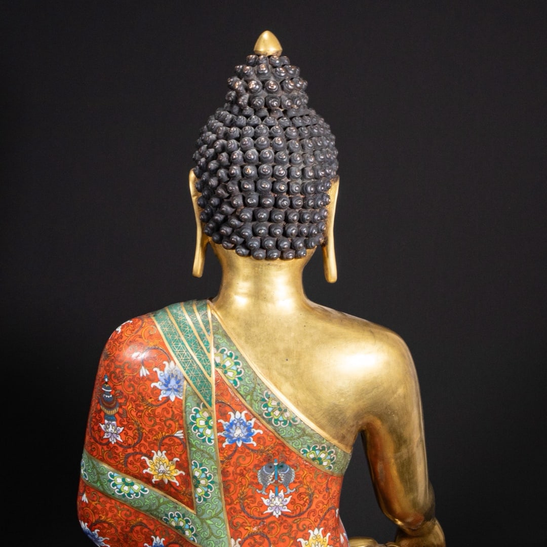 An Exquisite Cloisonne Buddha Statue - 7