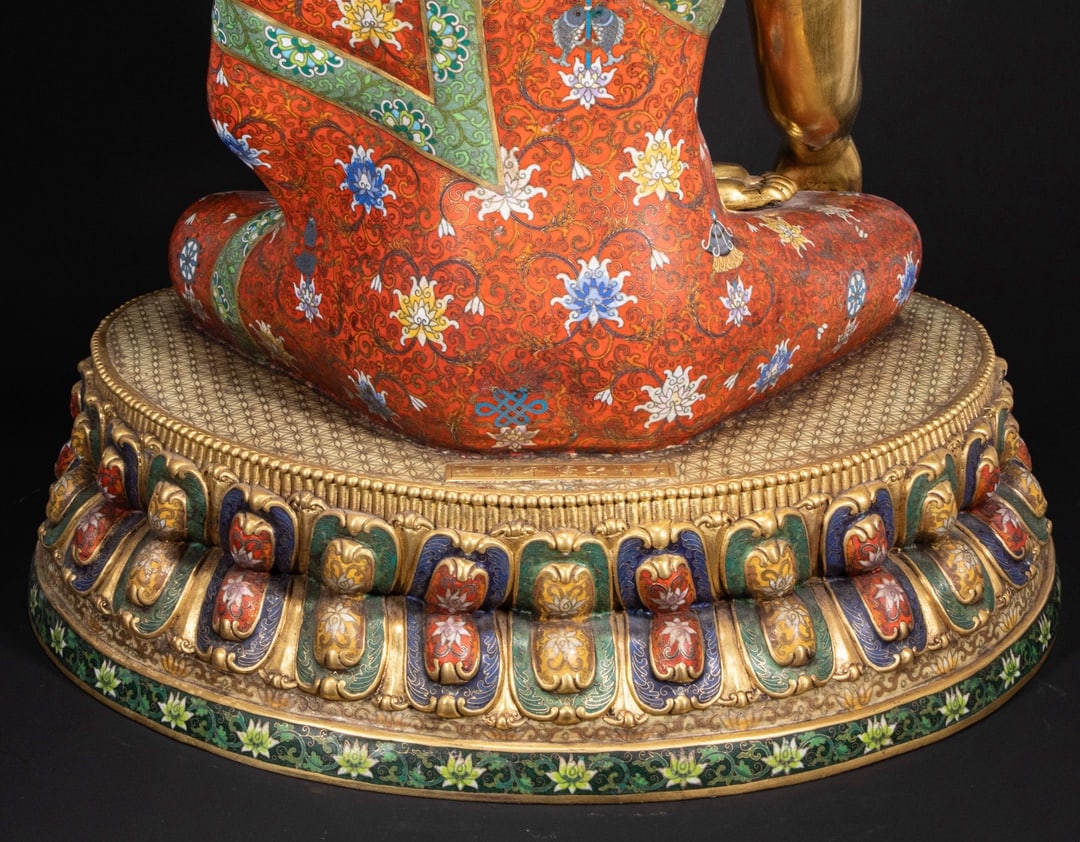 An Exquisite Cloisonne Buddha Statue - 8