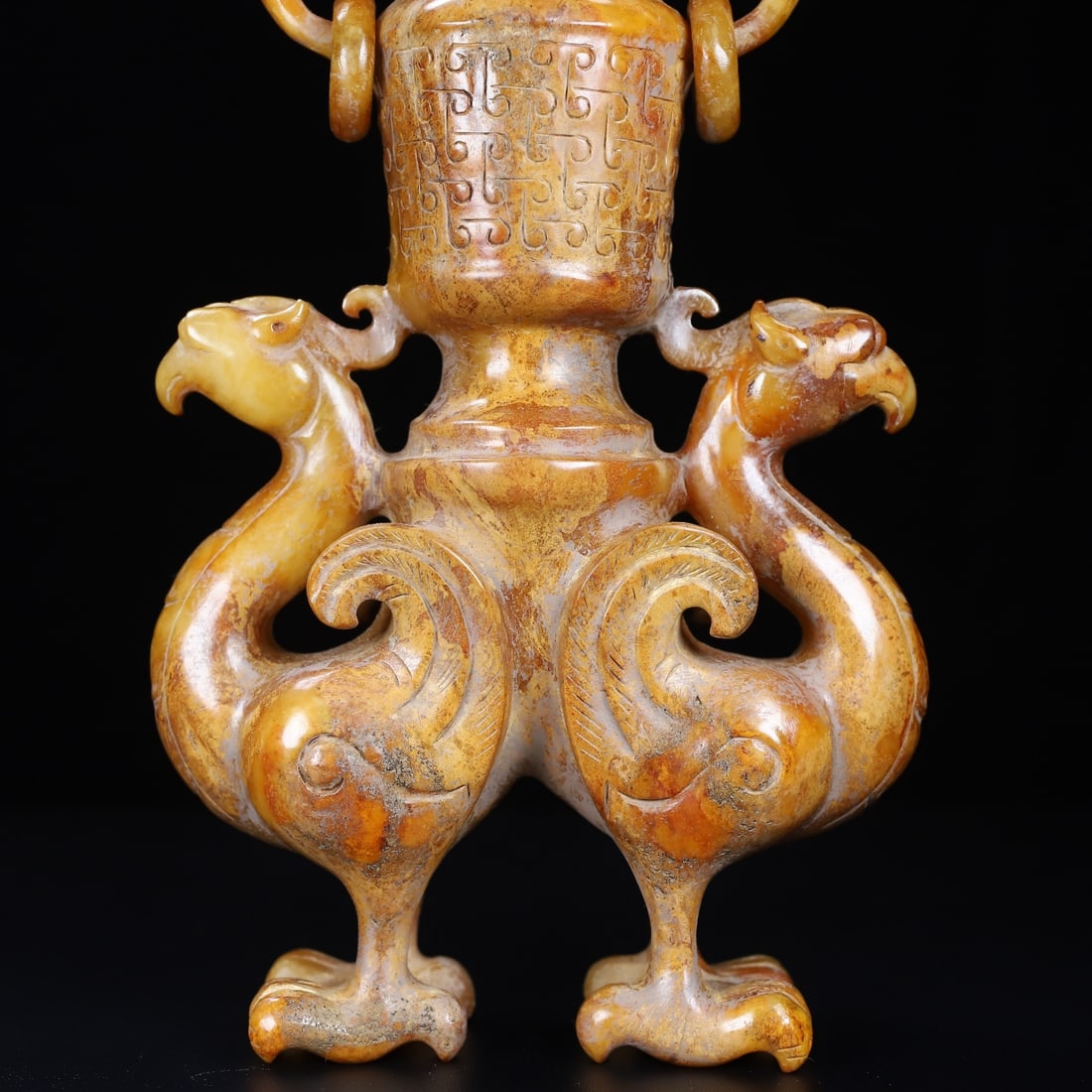 An Exquisite White Jade Phoenix-Shaped Vase - 5